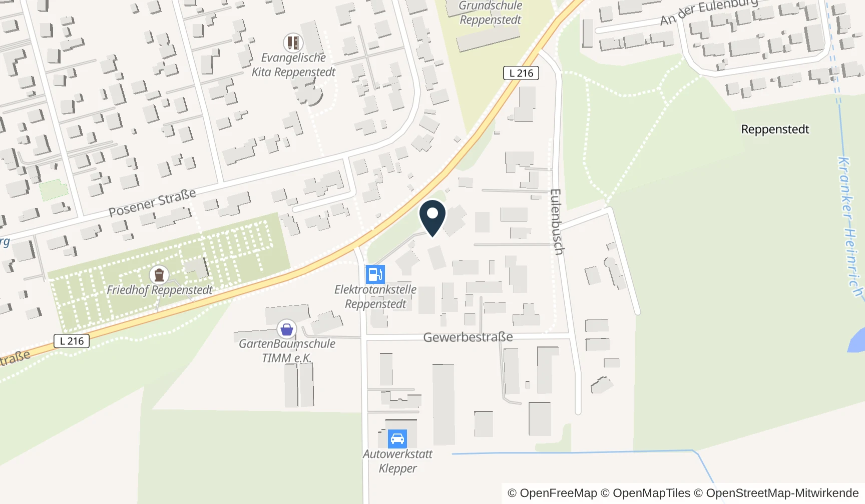 Map showing the location Böhmsholzer Weg 3, 21391 Reppenstedt, Germany