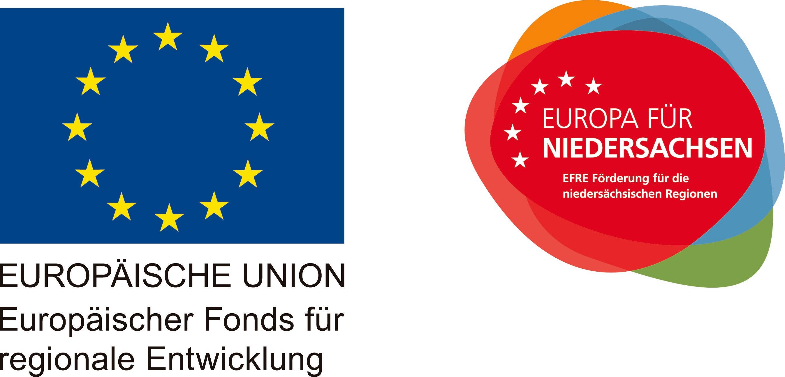 Logo EFRE Förderung für die niedersächsischen Regionen and the European Union